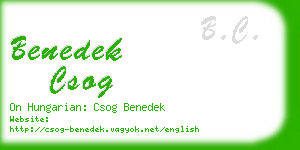 benedek csog business card